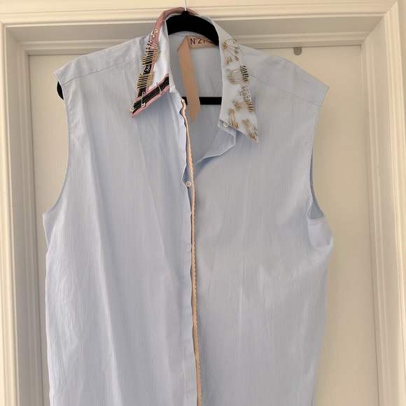 N21 Safety Pin Embelished Shirt Size 44 Made in Italy - Picture 2 of 4